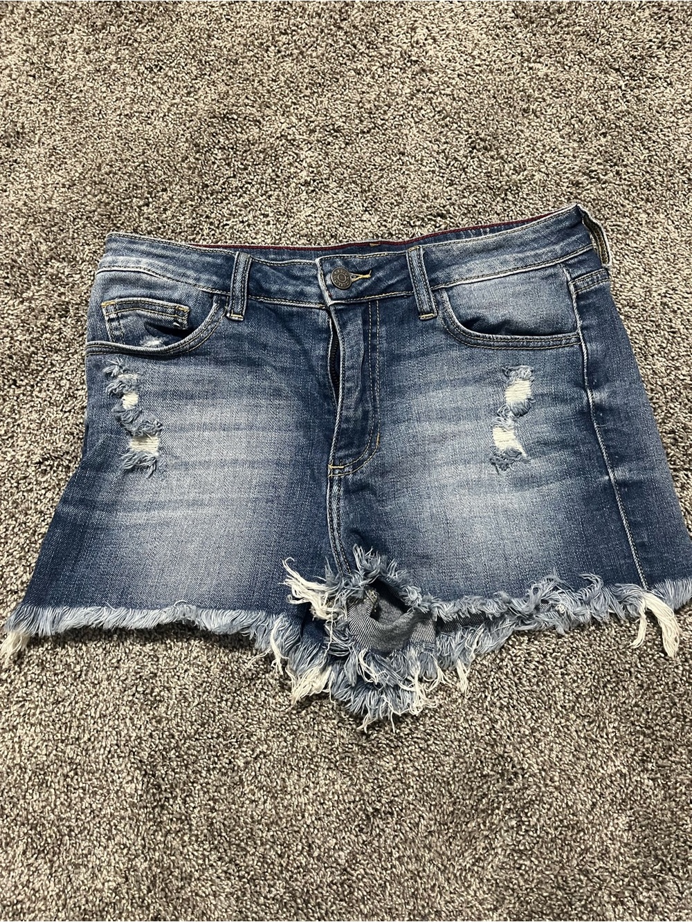 Cello Women's Blue Distressed Denim Shorts